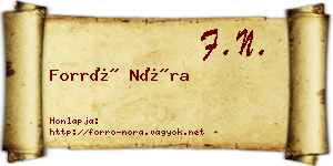 Forró Nóra névjegykártya